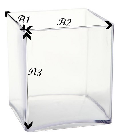 vase verre cube
